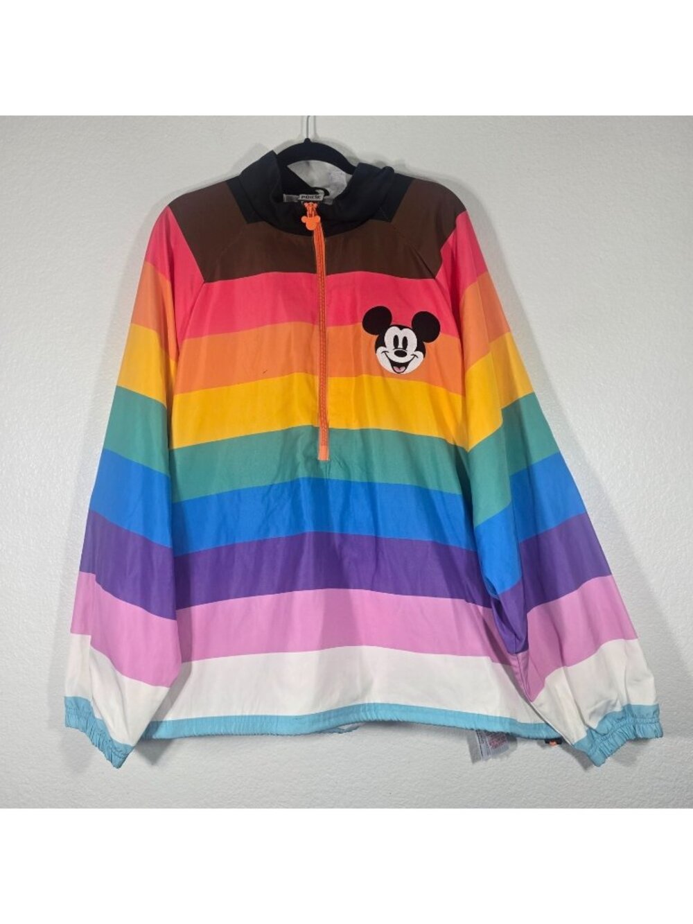 Disney Pride Collection Rainbow Jacket Women 3XL Striped Mickey Mouse 1/4 Zip